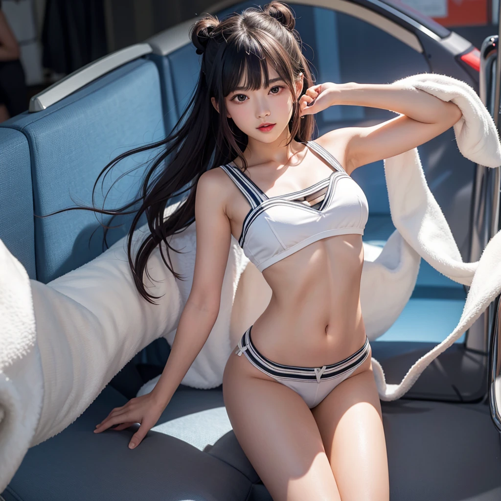 solo、1girl、full-body portraits、sleeveless、White-colored skin,Large Breasts,