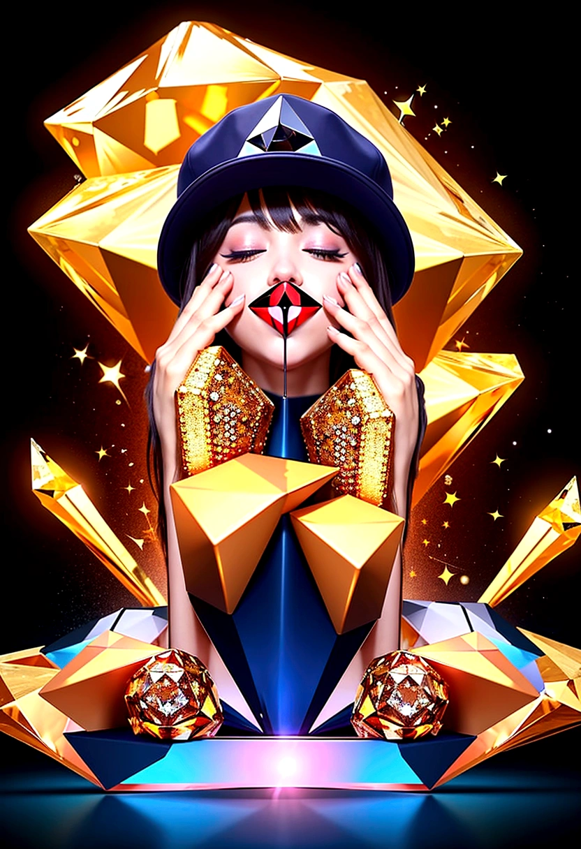 Cute puppy、Bitcoin、Cryptocurrency、rich、sunglasses、hat、hatのロゴに「D」It says in large letters:、Dynamic Jumps、Real、photograph、8K、cigar(((Too big diamond 1:9)))、Riding on a big diamond、Gold bars covering the entire wall、Jewels overflowing from a treasure chest(((D mark)))