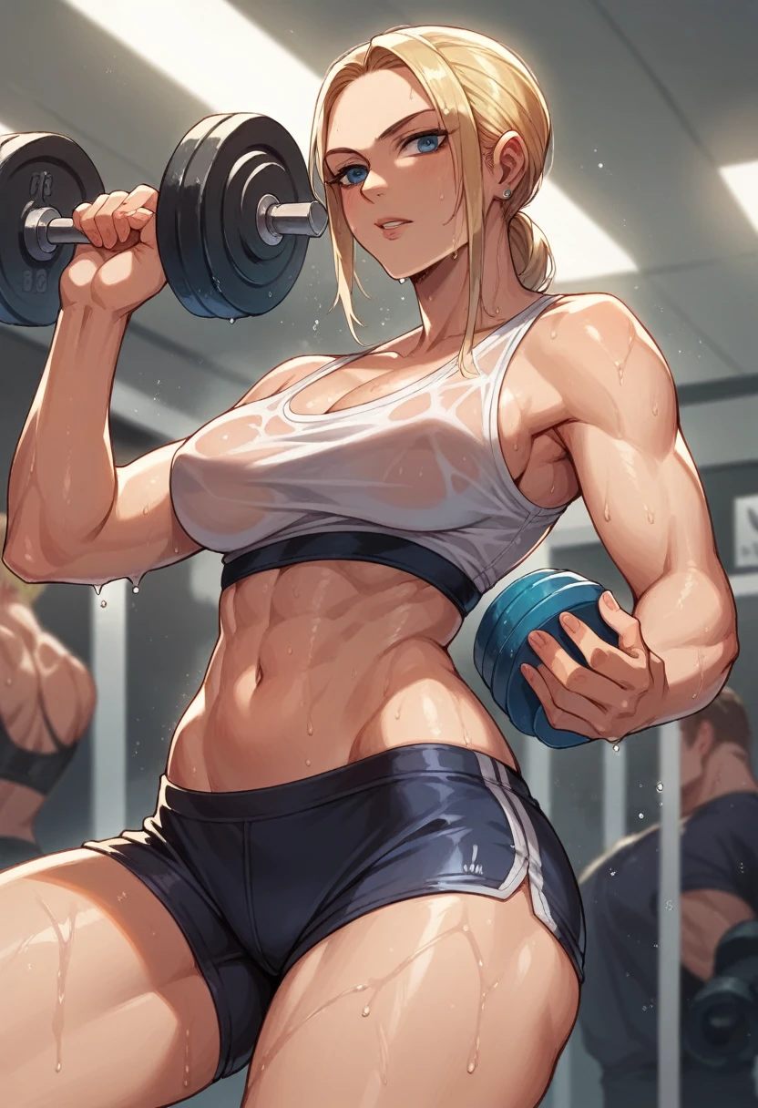 Nina Williams working out wet