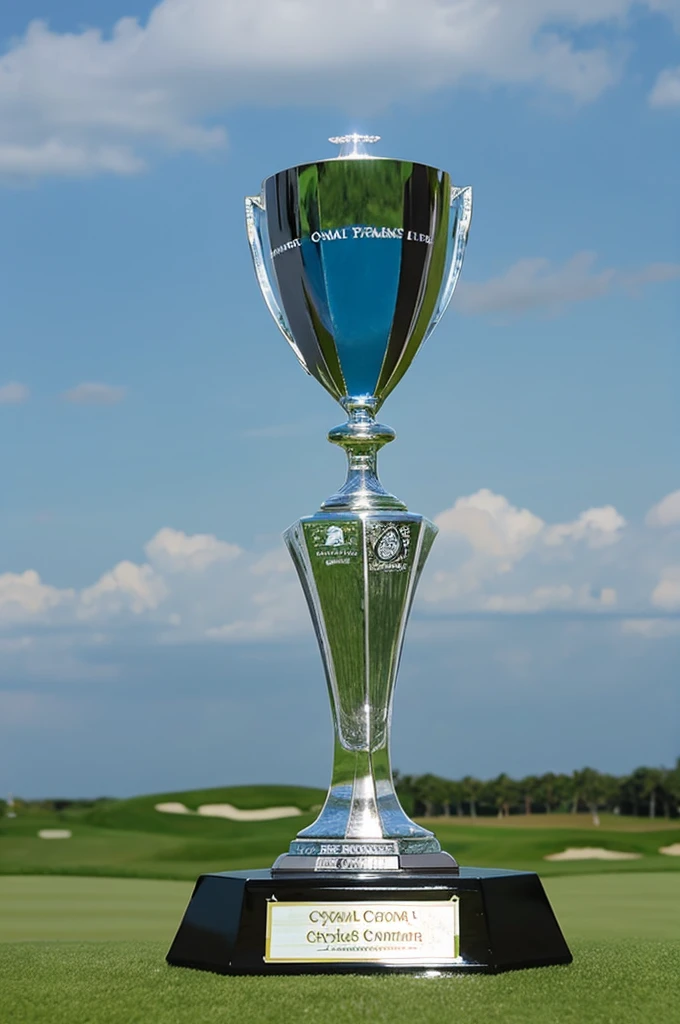 Golf competition crystal trophy without people