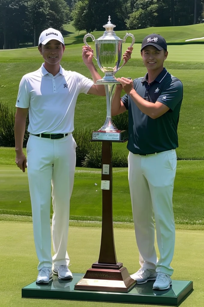 Golf competition crystal trophy without people