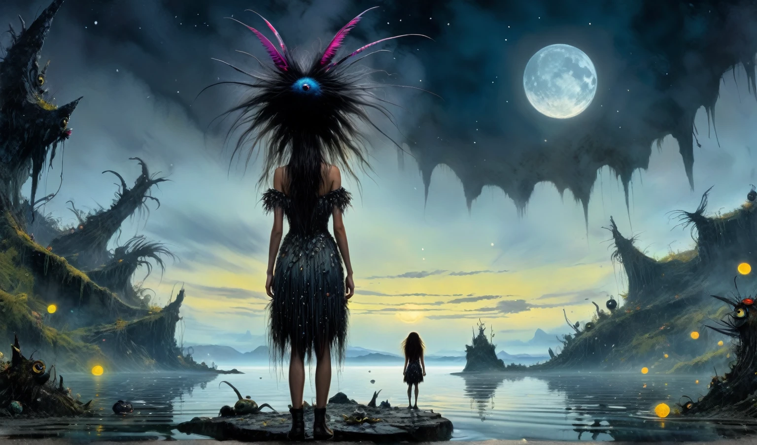 Chalcopyrite goddess of nature,moana,golden black make up,longhair,folk dress,freckles,pretty face,eyebrow up,full body shot,ominous landscape,glate gray atmosphere,Simon Stalenhag,Nicola Samori,Wangechi Mutu,prime colors,Lisa Frank, ,urban,extremely detailed, [night landscape],masterpiece,intricate details,faded,eyes extremely detailed, high detailed eyes,16k resolution,RAW, Nikon Z9,city on background,chinesse,pixie,sea,RAW,Retina,full body length,Obsidian Nightcrawler,ominous landscape, niobium Obsidian atmosphere,dangerous atmosphere,intricate details,realistic humid skin,extremely intricate details,Epic Realistic, cinematic style,anatomically correct,faded,eyes extremely detailed, high detailed eyes,UHD,Retina,HDR,CinematicTechnicolor,natural skin textures, hyper realism, hyper detailed,High contrast,Realism,Ultra Detailed,irina yermolova,close full body shot, masterpiece,faded,8k resolution,RAW, Nikon Z9,MIk Kil Cenote of Yucatan of Mexico,belly,pixar movie still, pixar movie screenshot, frame from pixar movie, animated movie still, still from the pixar movie, still from a pixar movie, disney pixar movie still, pixar movie scene, still from pixar movie, still from a 2001 pixar movie, pixar render, animated film still,HBO