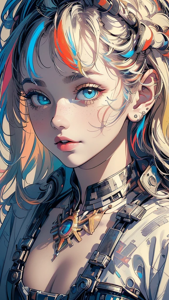 (((masterpiece, highest quality))),(((solo:1.2))),(((1girl:1.2))),32k wallpaper, very detailed,(((((portfolio))))),(((((Close-up))))),(((((bust up))))),((((more various angle)))),(((highlight))),((((heterochromia)))),(((complete. detailed face))),((((Extremely talented)))),(((((most complicated machine))))),(((genius mechanic))),((Overall colorfully)),(((text))),(((typography))),(((sentence))),(((Label)))