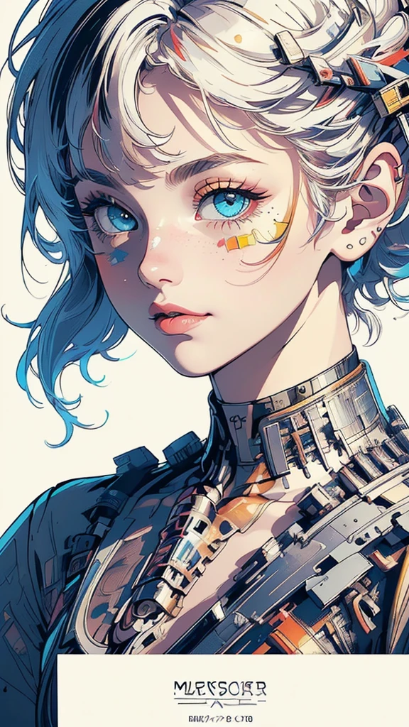 (((masterpiece, highest quality))),(((solo:1.2))),(((1girl:1.2))),32k wallpaper, very detailed,(((((portfolio))))),(((((Close-up))))),(((((bust up))))),((((more various angle)))),(((highlight))),((((heterochromia)))),(((complete. detailed face))),((((Extremely talented)))),(((((most complicated machine))))),(((genius mechanic))),((Overall colorfully)),(((text))),(((typography))),(((sentence))),(((Label)))