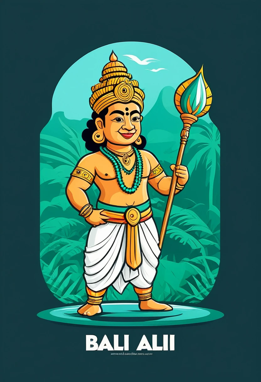 Hindustan bali cartoon flat design