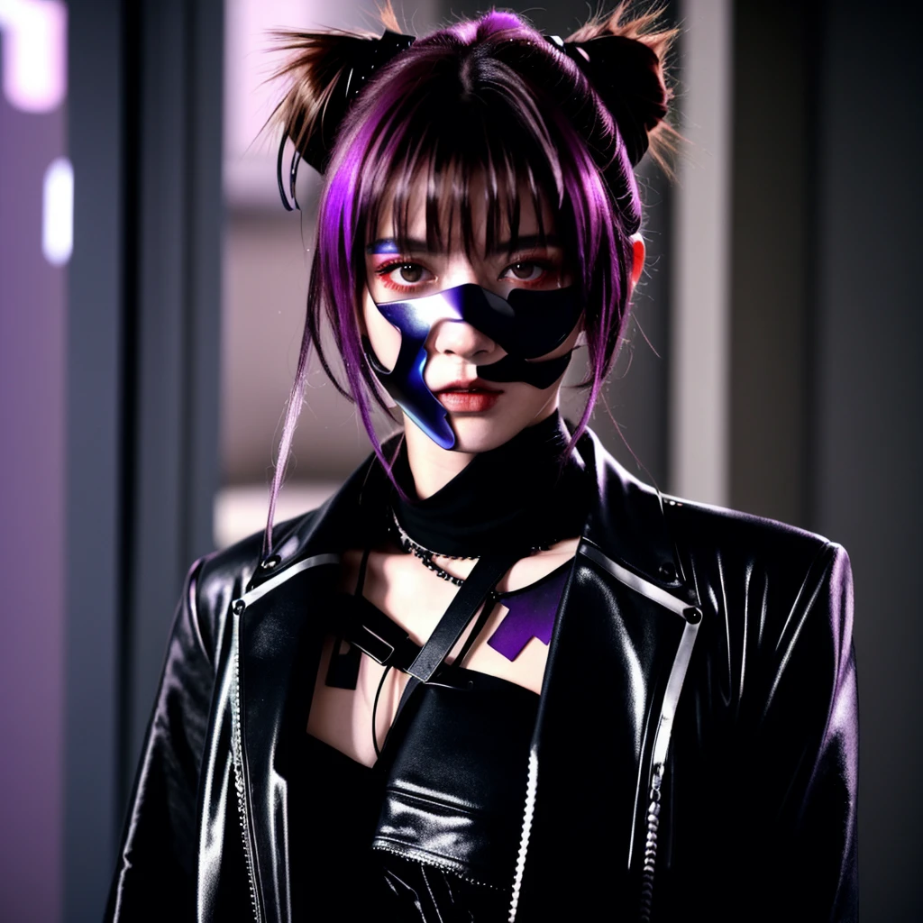 フェイスペイントをしたサイボーグのBeauty, whole body, cyber punk, Fashion Model, Beauty, Francis Bacon&#39;s painting style