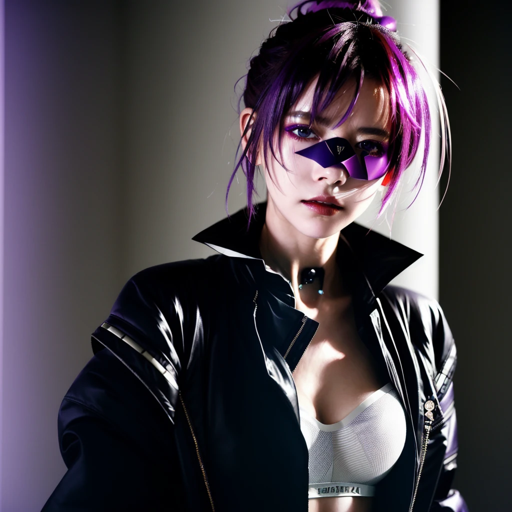 フェイスペイントをしたサイボーグのBeauty, whole body, cyber punk, Fashion Model, Beauty, Francis Bacon's painting style