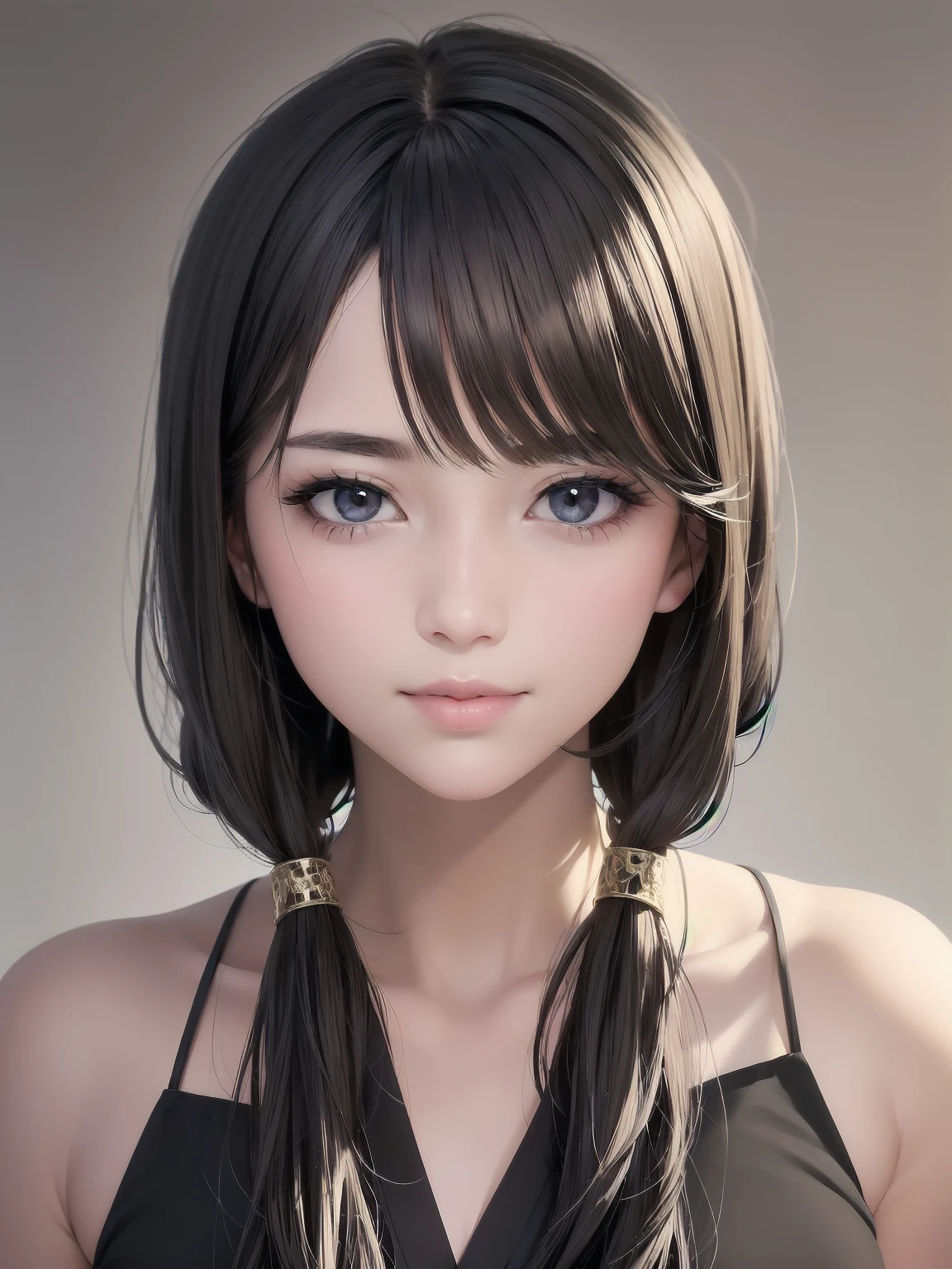 Masterpiece、high quality、high resolution、Girls, One, Solo, Cute Hair, Her appearance is the very epitome of the Japanese ideal of beauty. First of all, her hair is shiny black, moist and textured, and goes straight down to her shoulders. Her hair creates beautiful ripples whenever it sways in the wind and shines like silk in the light. Her skin is translucent white, smooth like china and feels cool to the touch. Her eyes are a deep brown colour, imbued with gentleness and intelligence, and when you gaze into them, you feel at peace. Her high, well-defined cheekbones and the clean line of her nose enhance her face, and her mouth is discreet but attractive when she smiles. Her long eyelashes frame her eyes, and her blink of an eye is enough to capture people's hearts. Her style is slender yet moderately rounded, and she looks beautiful in any clothes she wears, whether Japanese or Western. Her behaviour is graceful and elegant, and her every gesture embodies the traditional Japanese sense of beauty. Her every movement is refined and her presence captivates everyone around her.