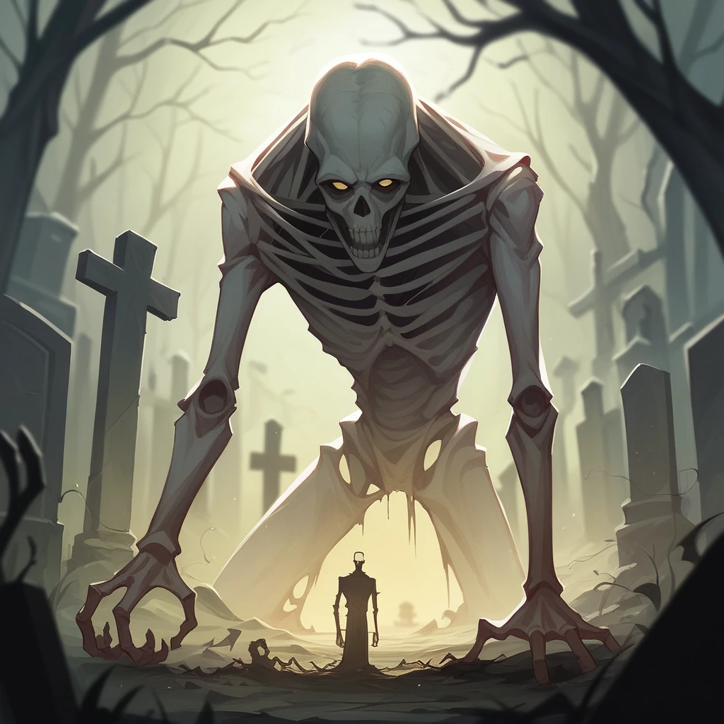 realistic photograph of mummified skeleton, on a graveyard carpet, mist, smoke, dark lighting, cinematic, moody, film grain, shallow depth of field, award winning photography, 70 mm film lens, scary, scary