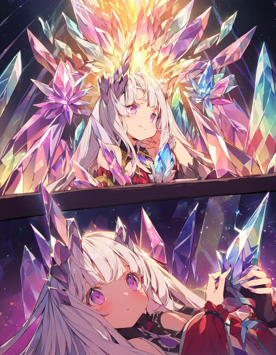 Place your hand on your cheek Perfect Fingers Insanely embarrassing Crystal Horn Shining Crystal