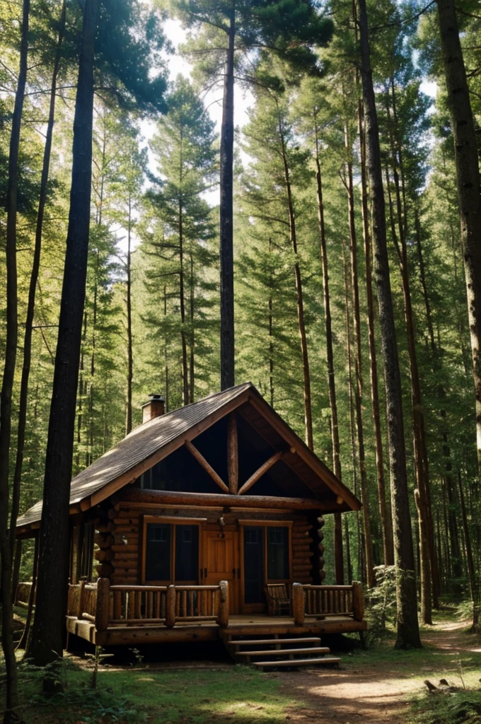 A cabin lost in the forest 