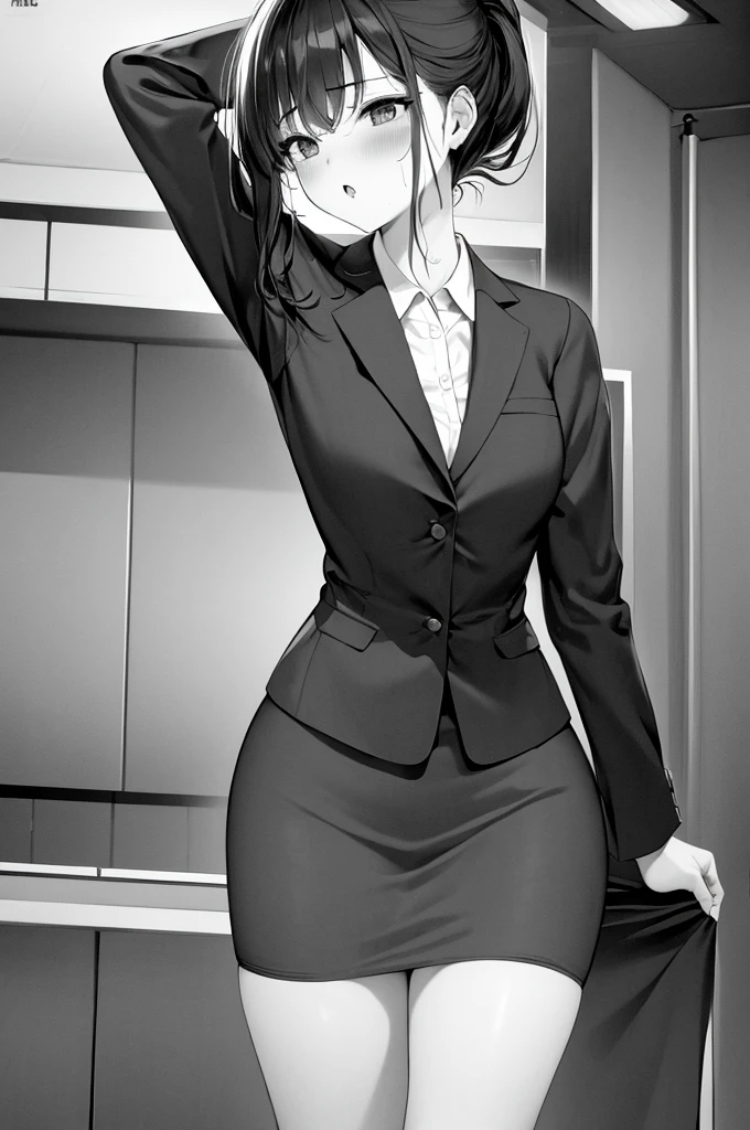 masterpiece, best quality, illustration, 8k cg wallpaper, beautiful secretary, pet red collar, suit, business shirt, lying, on back and hips on the desk with girls pictures on it of office, nsfw, POV, (intense sex of missionary), bare vaginal penis from tight skirt, pojecile cum in pussy, (gasp ecstasy, intense orgasm:1.2), pussy juice, trembling, cowboy shot, perfect anatomy, viewer is standing in front of the desk,
