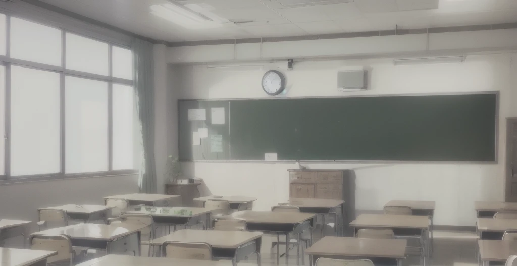 there is a classroom with a blackboard and a green chalkboard, typical anime classroom, classroom background, school classroom, classroom, Anime Background art, in a classroom, High school graduate, classroom in background, School Classes, Anime scenery concept art, in a school classroom, Madhouse Studios Anime Style, Anime Background, Japanese High School, Personal room background