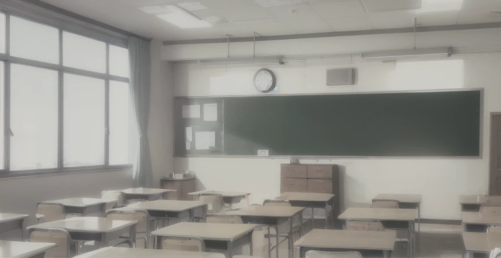there is a classroom with a blackboard and a green chalkboard, typical anime classroom, classroom background, school classroom, classroom, Anime Background art, in a classroom, High school graduate, classroom in background, School Classes, Anime scenery concept art, in a school classroom, Madhouse Studios Anime Style, Anime Background, Japanese High School, Personal room background