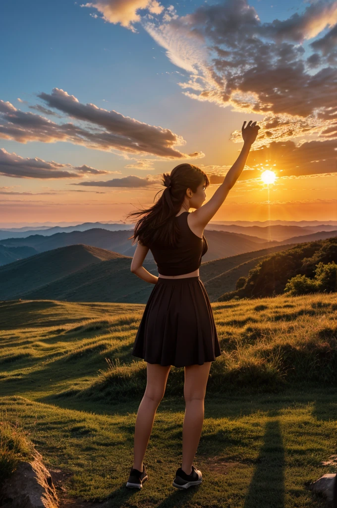 A nature picture of sun set and flying words in ultra HD quality
