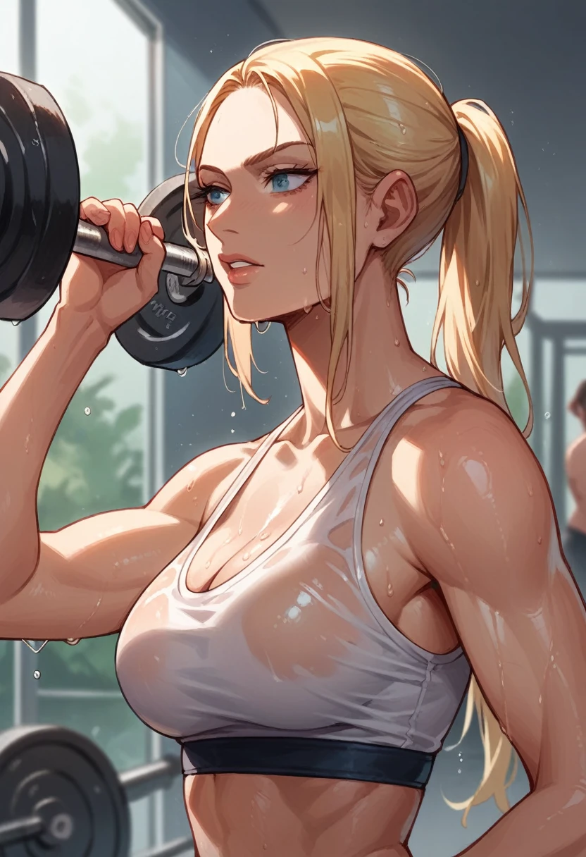 Nina Williams working out wet