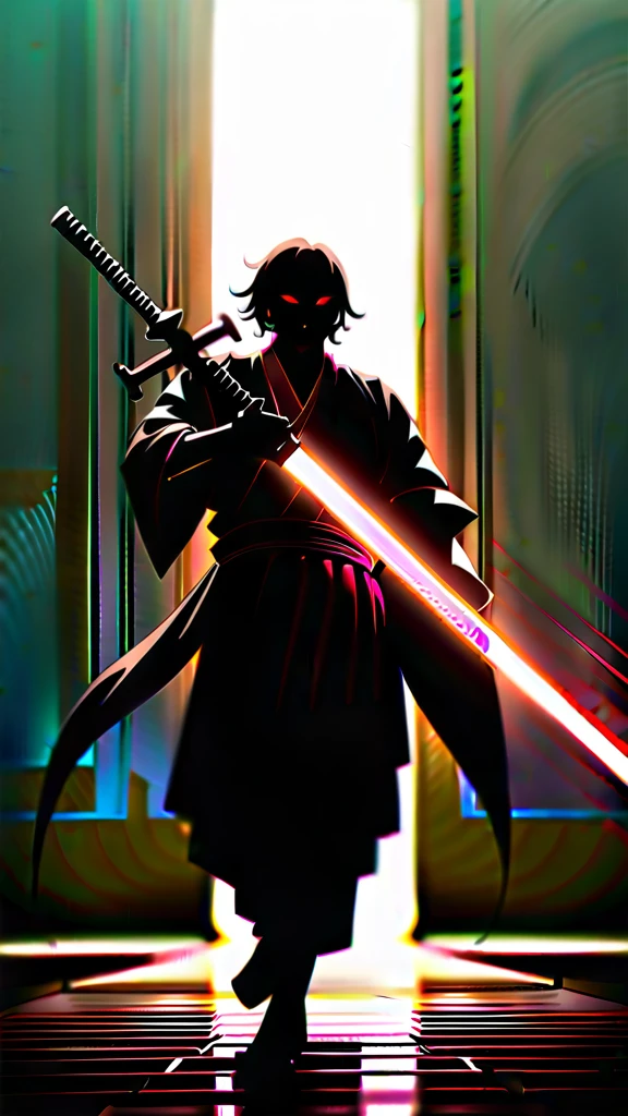Demon Slayer, Kamado Tanjiro, realistic, lifelike, cinematic style, high-quality, ultra high-resolution, 8k, detailed face and hair, wearing traditional Japanese attire, Nichirin sword in hand, in a dynamic and intense battle pose, dramatic lighting, highly detailed background, realistic textures, vivid colors, skin texture and intricate details, movie-like atmosphere, (masterpiece: 2), best quality, ultra highres, original, extremely detailed, perfect lighting