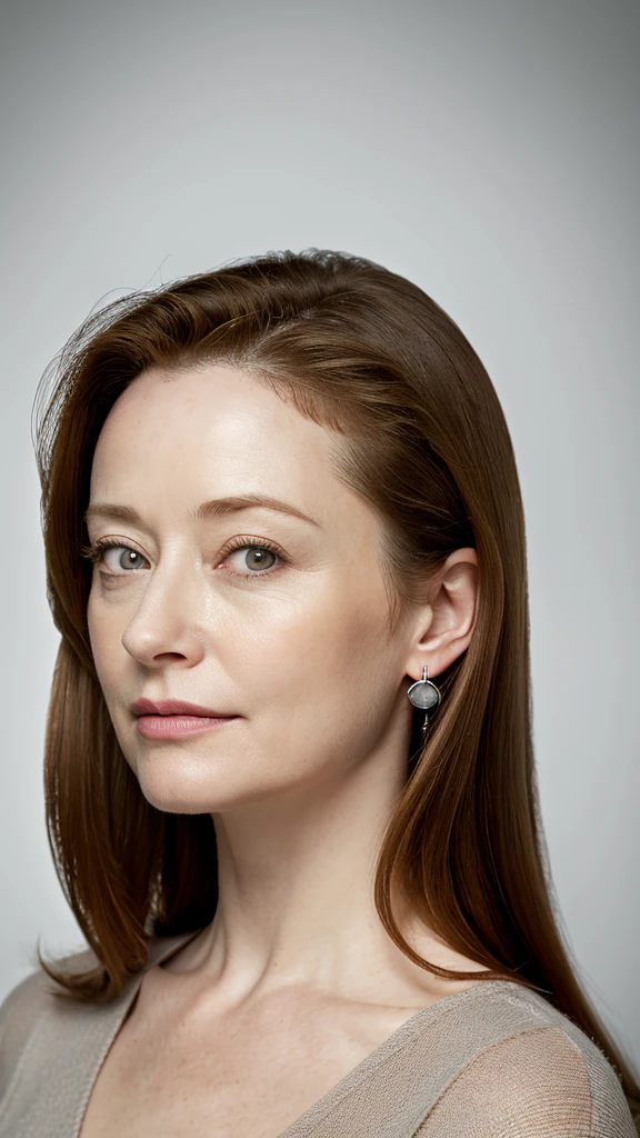 Full shot portrait , RAW, A woman,37 years old , ( SFW),looking to the camera, [ great detail: ( eyes :Miranda Otto),( Eyelids : vesper lynd),(between eyebrows:vesper lynd),(Eyebrows : Vesper lynd),(forehead: vesper lynd),(nose:Miranda Otto),(boca: Miranda Otto),(jawline: Miranda Otto), ( jaw angle: Vesper lynd) ,( breasts: Vesper lynd),(legs : vesper lynd),.beautiful breast ,&silver earring#39