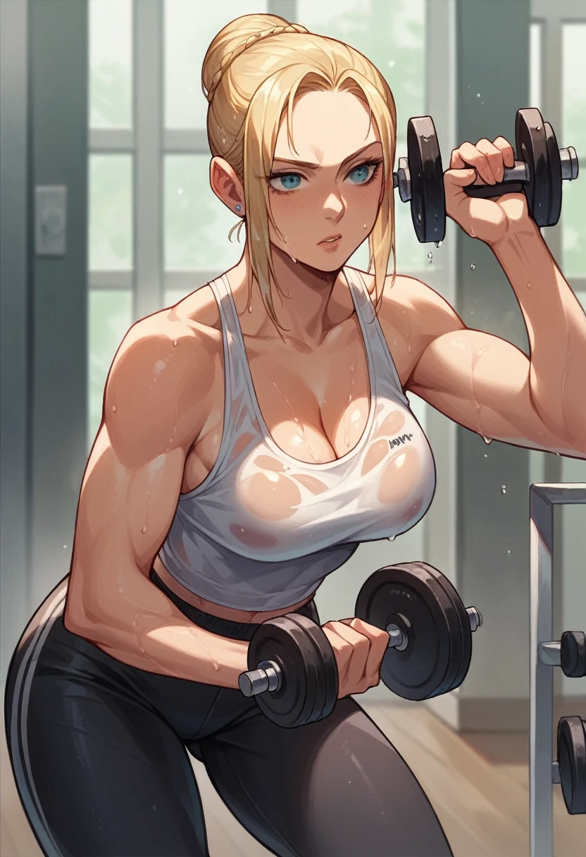 Nina Williams working out wet