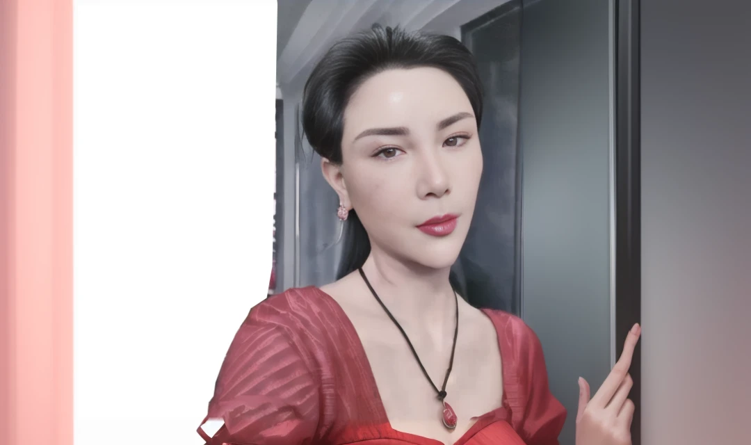 One of them is wearing a necklace、lady in red dress, Inspired by Yao Tingmei, Inspired by Shen Si Zheng, Elegant digital art, Inspired by Wang Lu, Inspired by Ai Xuan, Inspired by Wang Meng, Inspired by Wen Jia, realistic art style, Inspired by Tang Yifen, A bit realistic, 8K portrait rendering