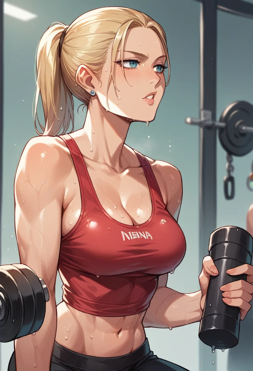Nina Williams working out wet