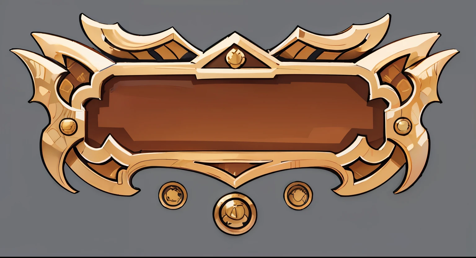 Nameplate,Luxurious pattern,gold,middle Ages,Cartoon,Isometric 2D Game Art, masterpiece, Super detailed good quality