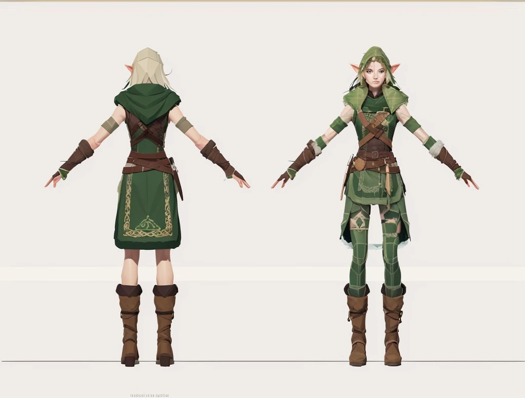(masterpiece:1.1),(highest quality:1.1),(HDR:1),a close up of different poses of a woman, female forest archer, rpg concept art character, fantasy d&d character, rpg character concept art, rpg character art, d & d fantasy character, female elf, rpg character, dnd character design concept art, character design from d & d, fantasy character design, d & d character design, low poly art style, low polygon, ((low polygonal)), ((organic shapes and lines)), (((low poly art style)))