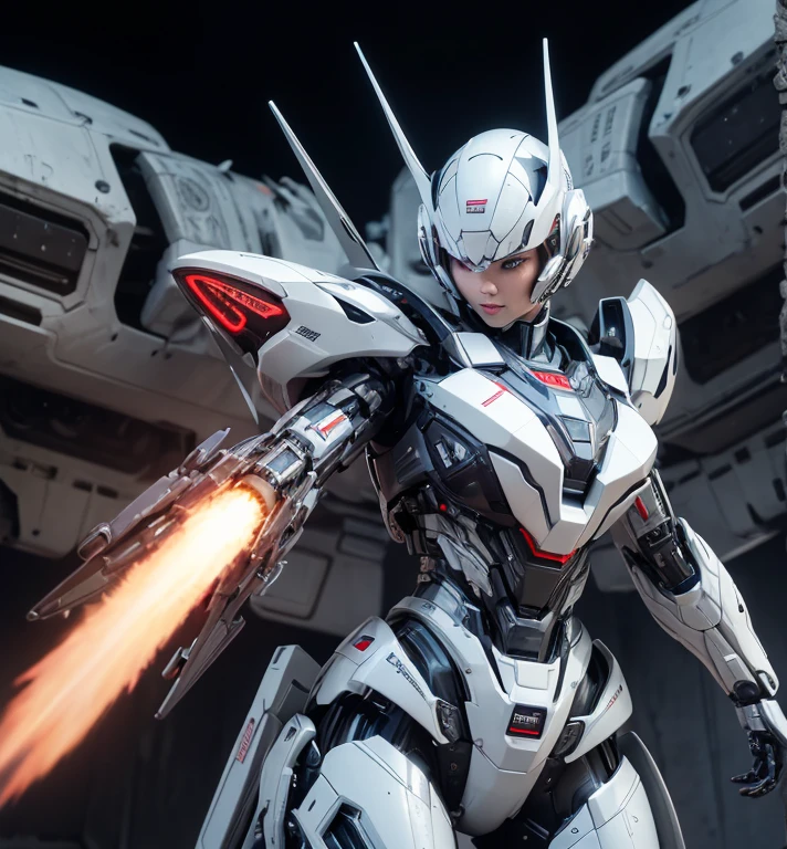 Super detailed, advanced details, high quality, High resolution, 1080p, hard disk, beautiful,(war machine),Armor War,(Rocket Missile)Capture the big picture,beautiful,Mecha cyborg girl,battle mode,Mecha body girl,She is wearing a futuristic war machine weapon mecha,A powerful cyborg woman, sleek and futuristic, with advanced mechanical augmentations that enhance her strength and capabilities.