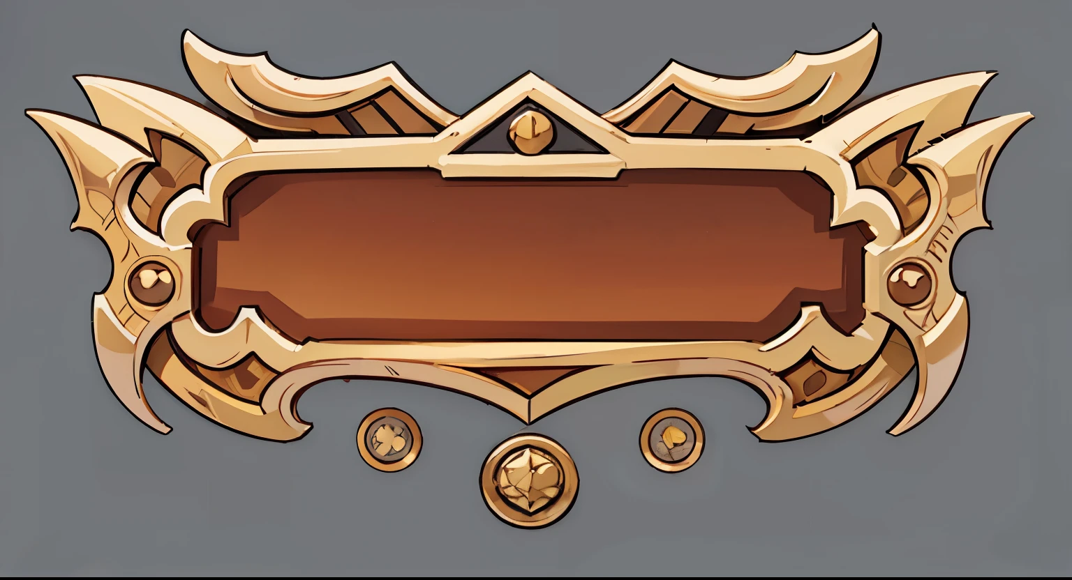 Nameplate,Luxurious pattern,gold,middle Ages,Cartoon,Isometric 2D Game Art, masterpiece, Super detailed good quality