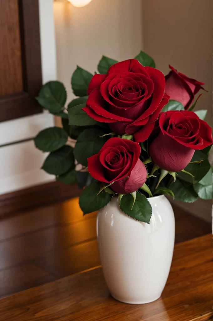 single red rose in vase