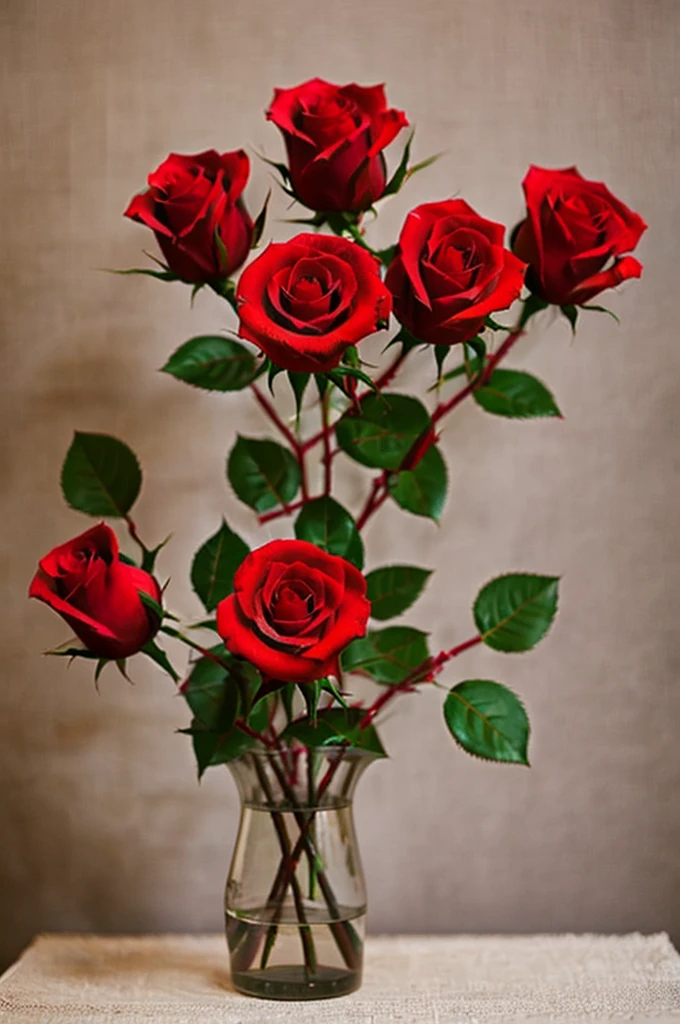 single red rose in vase