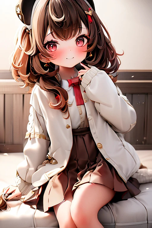 One girl,Selfie,Selfie,Selfieして部屋の中を紹介している,Red eyeshadow, Brown Hairショートヘアー,Korean beauty style,Feminine fashion female characters,White shirt,Black Mini Skirt,smile, Close your mouth,alone,Natural pose,Brown Hair,bracelet,SPYfamily_Similar to Anya,Korean Style,Korean,かわいいKorean,Natural Makeup,cute,Earrings,Depth of written boundary