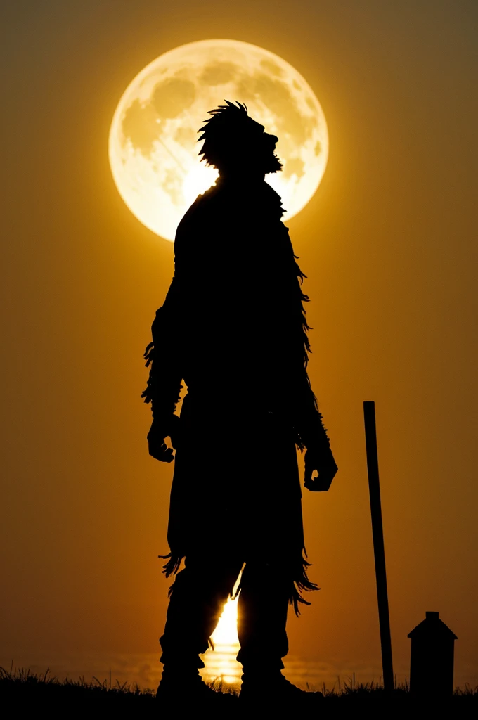 Angry humanoid monster silhouette