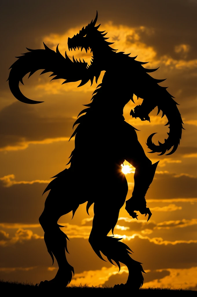 Silhouette of an angry monster 