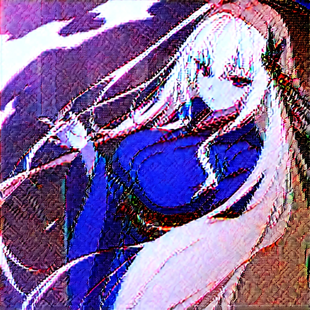 Women(alone), very long white hair,Red eyes,red and red kimono that reveals her shoulders, , tight