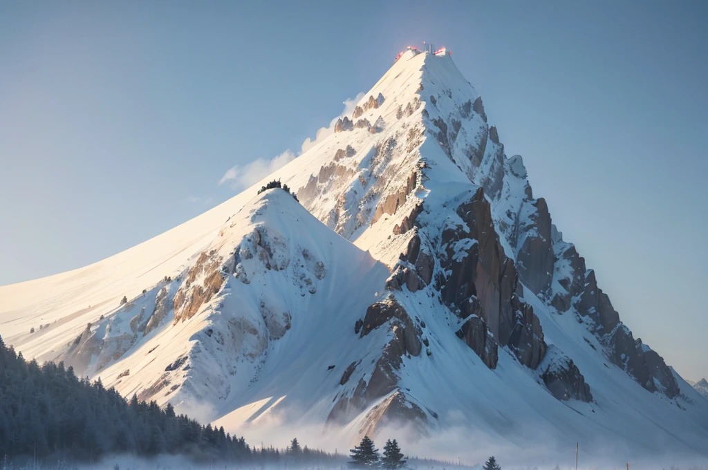 Snow-free Mount Yari stands tall in Japan's Northern Alps、White clouds in blue sky、Flower fields at the foot of the mountain、Beautiful Art UHD 4K, Beautiful artwork illustration, Beautiful digital painting, Highly detailed digital painting, Beautiful digital art, Detailed painting 4k, Highly detailed digital painting, Rich, picturesque colors, Gorgeous digital painting