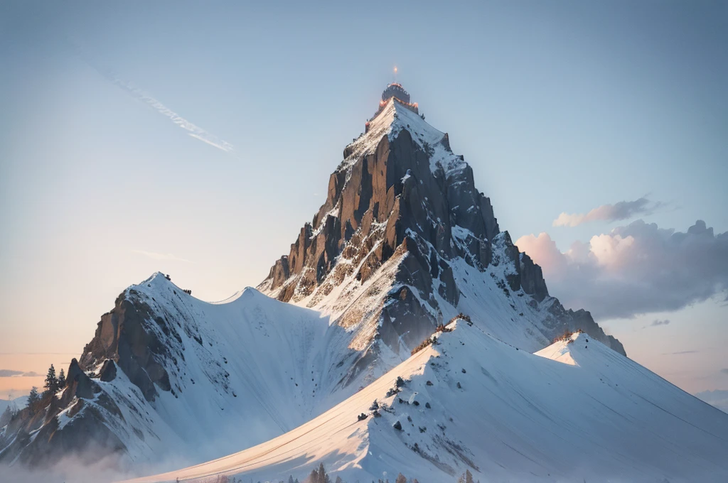 Snow-free Mount Yari stands tall in Japan&#39;s Northern Alps、White clouds in blue sky、Flower fields at the foot of the mountain、Beautiful Art UHD 4K, Beautiful artwork illustration, Beautiful digital painting, Highly detailed digital painting, Beautiful digital art, Detailed painting 4k, Highly detailed digital painting, Rich, picturesque colors, Gorgeous digital painting