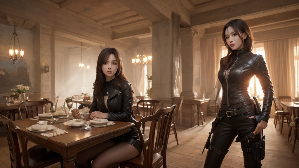 Tabletop、Highest quality、figure、 Ultra-detailed、High resolution、8k wallpaper、Perfect dynamic composition,、Beautiful attention to detail、Women&#39;s Fashion Summer、Medium Hair、(Beautiful big breasts:1.3)、Natural color lip、Bold sexy pose、smile、Harajuku、20-year-old girl、cute、sexy shot looking at camera、Wearing a white camisole