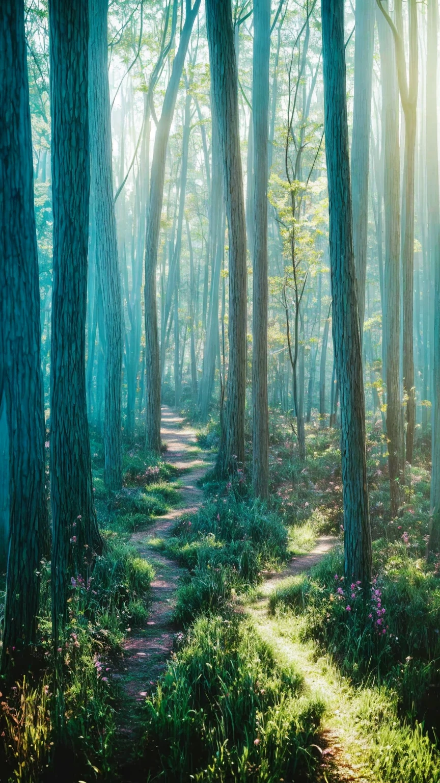 wood々Close-up of a forest path with blooming flowers, enchanted magical Fantasy Forest, magical Fantasy Forest, 魅惑的でMagical Forest, Magical Forest, an Enchanted Forest, Magical Environment, Fairytale Forest, Fairy Forest, in a whimsical Fairytale Forest, photography of Enchanted Forest, Fantasy Forest, Enchanted Forest, magic Fairy Forest, So magical and dreamy, in a Magical Forest