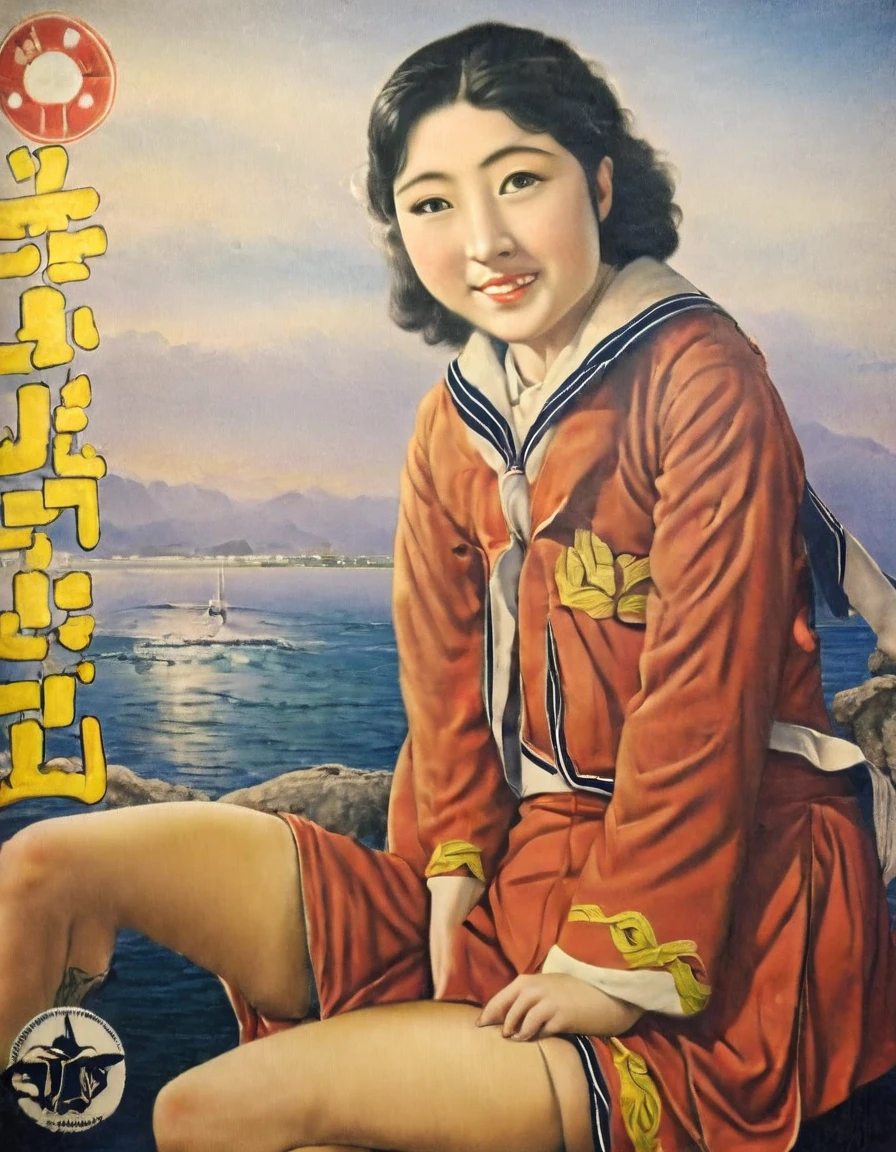 1 Japanese young woman,long sleeves sailor-Uniform,sitting,masterpiece、Highest quality