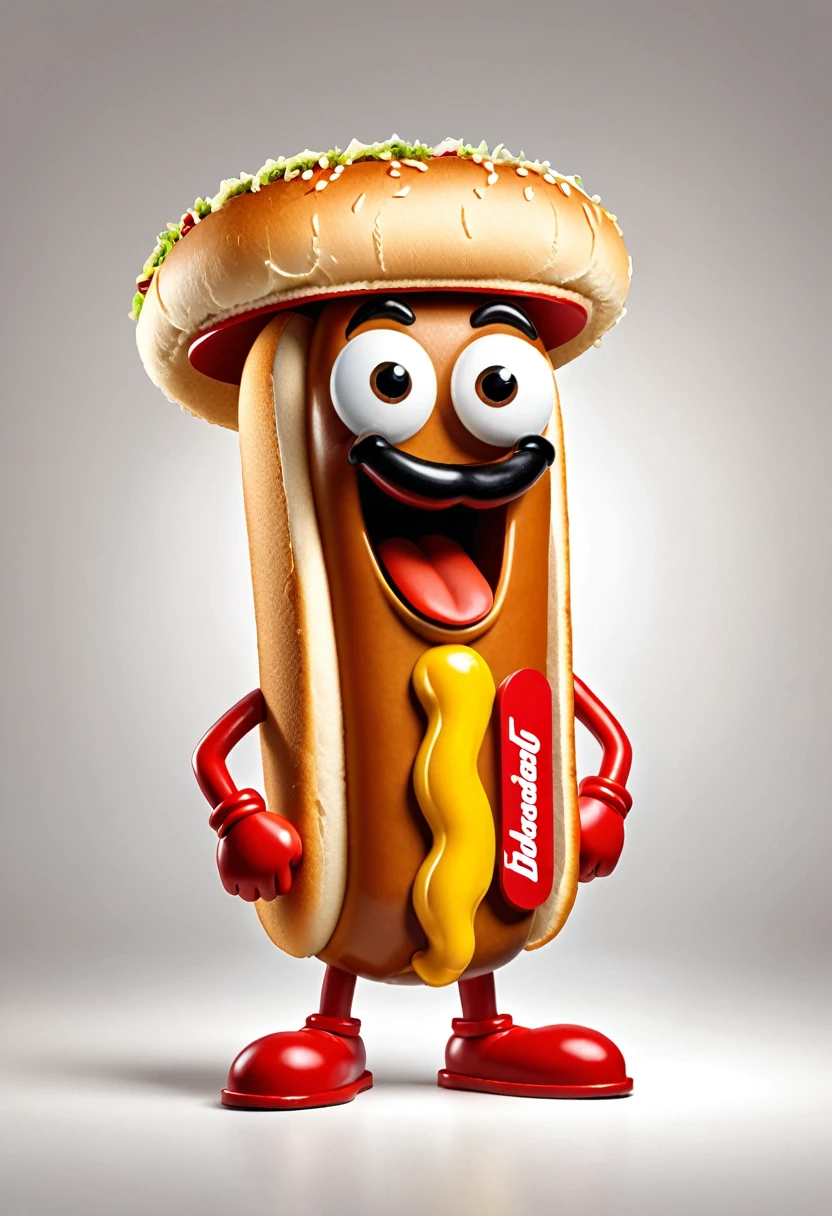 Generate a logo mascot of a Hotdog Man for a restaurant called "El Hambreado" where hotdogs and hamburgers are served