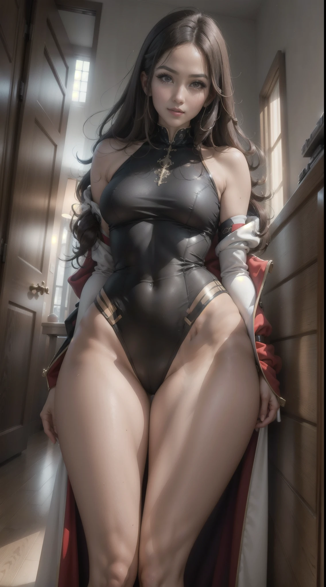 masterpiece, best quality,Medium Length Hair, Full body portrait,Hollow feather coat, Sexy, Lopez, exhibit,Camel toe,Realistic images,8K, Ultra high quality, masterpiece, precise, Textured Skin, High Detail, best quality, Awards,((Long-range shooting,Sense of distance,Full body image)), High resolution, 1080P, HD, 4K, 8K, 16K、(((and insert))),best quality、16K high resolution、Super detailed、masterpiece、Live shooting、Practical:1.4、Surrealism:1.4、Clear focus、Very delicate and beautiful