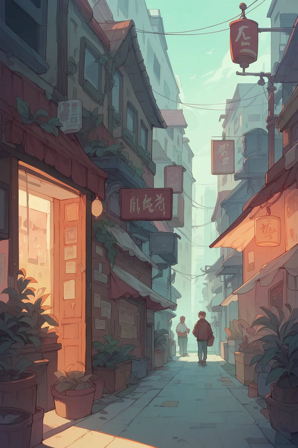 Change the background into night streets