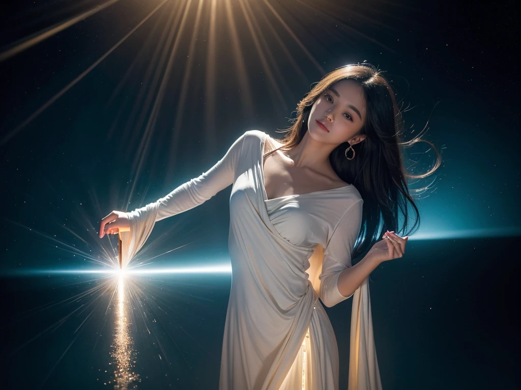 A softly glowing orb suspended in a sea of darkness, light emanating in gentle yet powerful beams. In the center, a radiant star, casting warmth and illumination to every corner of the scene. This mesmerizing image, likely a painting, captures the play of light in its most exquisite form. The intricate brushstrokes capture the dance of shadows and highlights with unparalleled precision and beauty. The viewer is drawn into a world of mesmerizing luminosity, where even the smallest details shine with a brilliance that is almost tangible.