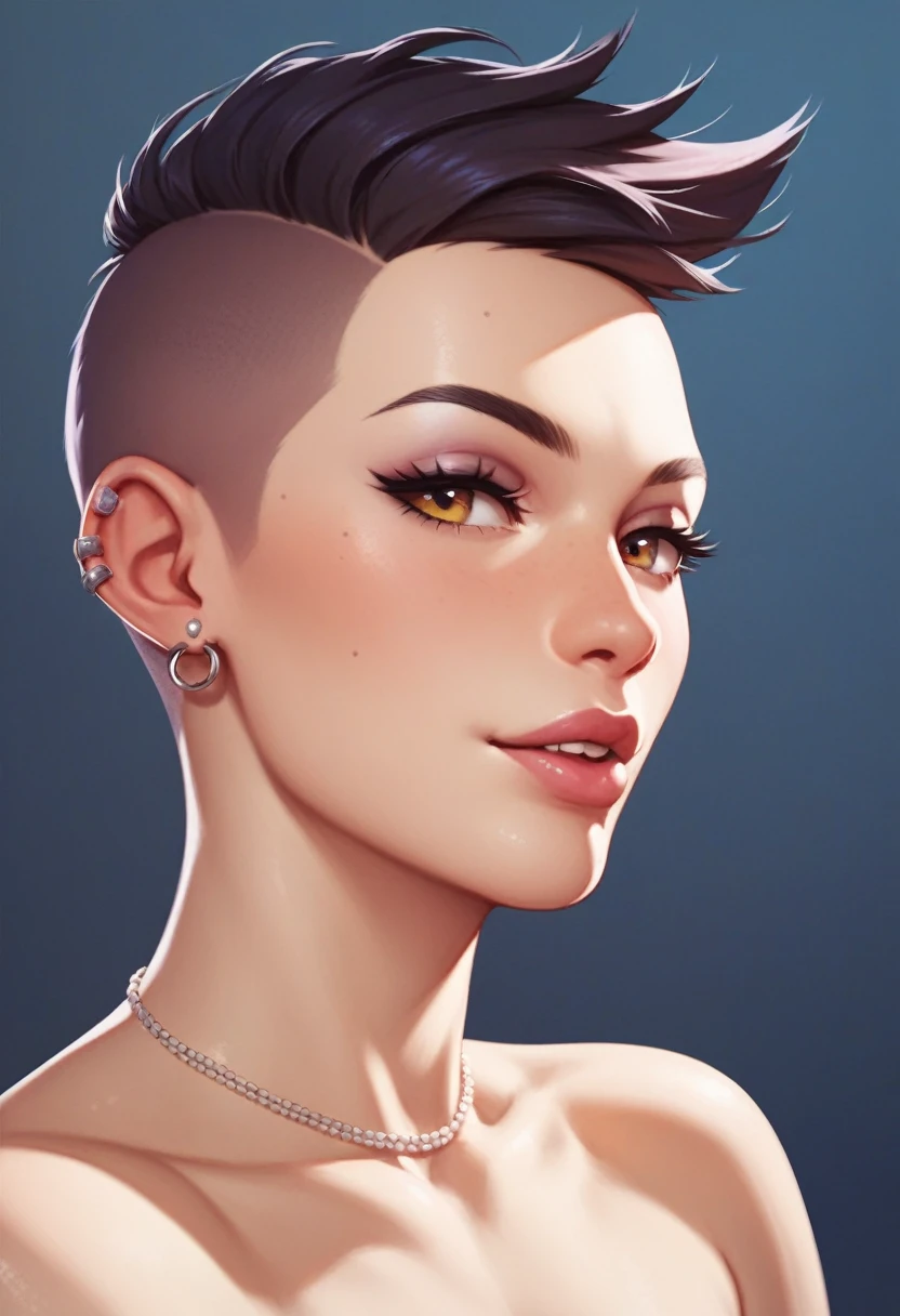 score_9, score_8_up, score_7_up, score_6_up, score_5_up, score_4_up, 1woman, realistic, freckles, mohawk, fantasy, extremely detailed, beautiful eyes