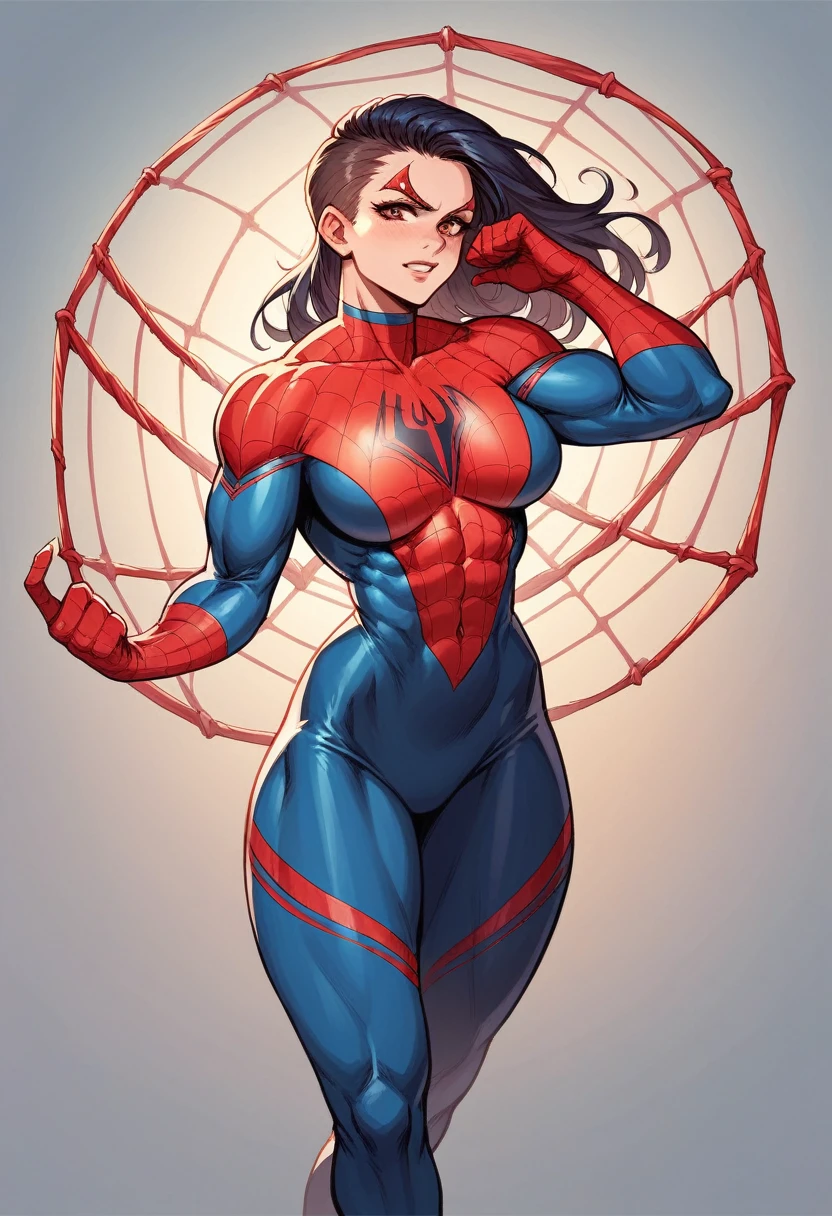 muscle woman spider woman wenom suit big tits