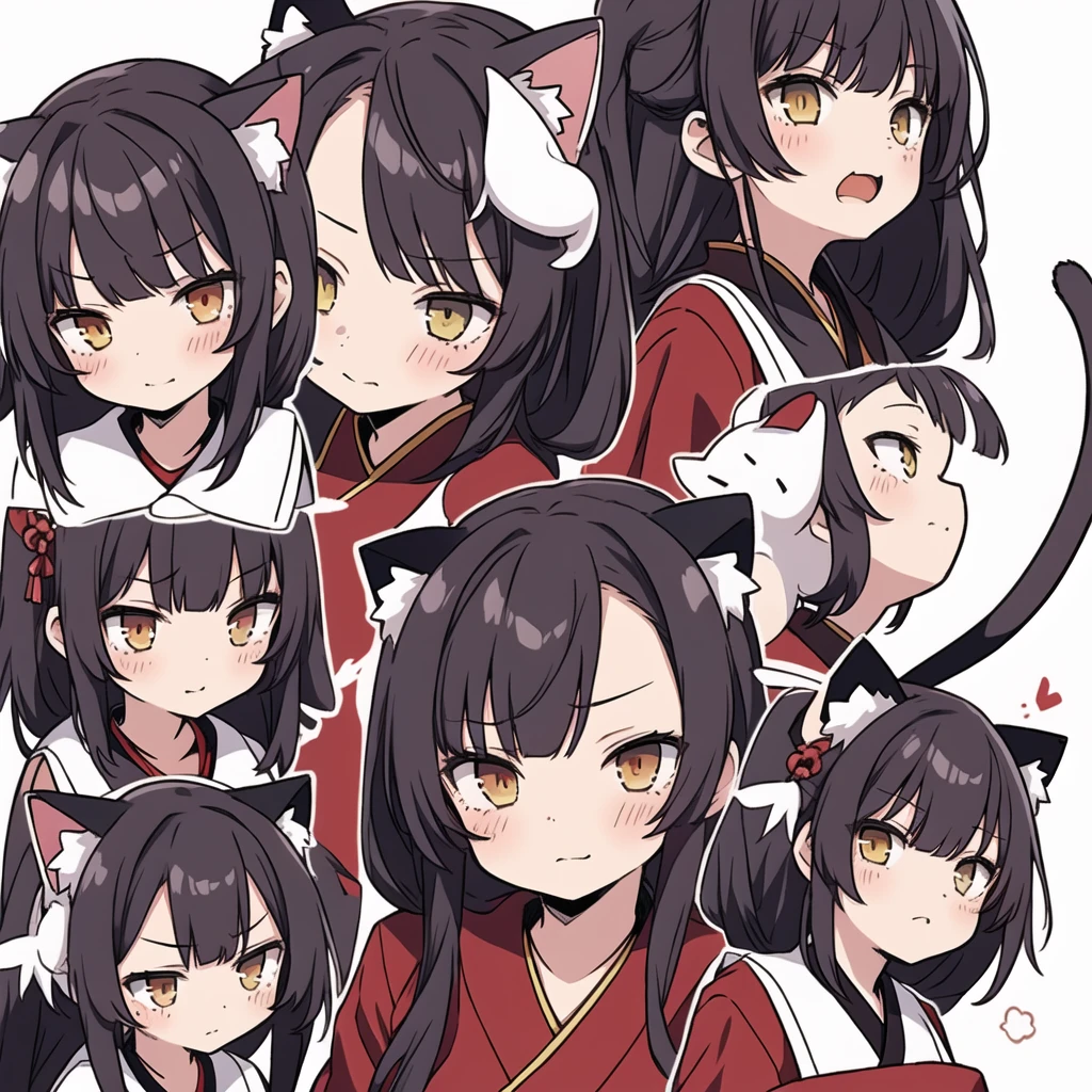 1 girl, head, ((White background, Red Cliff)), expression, tingyun, Cat Ear Girl，((白色head发))