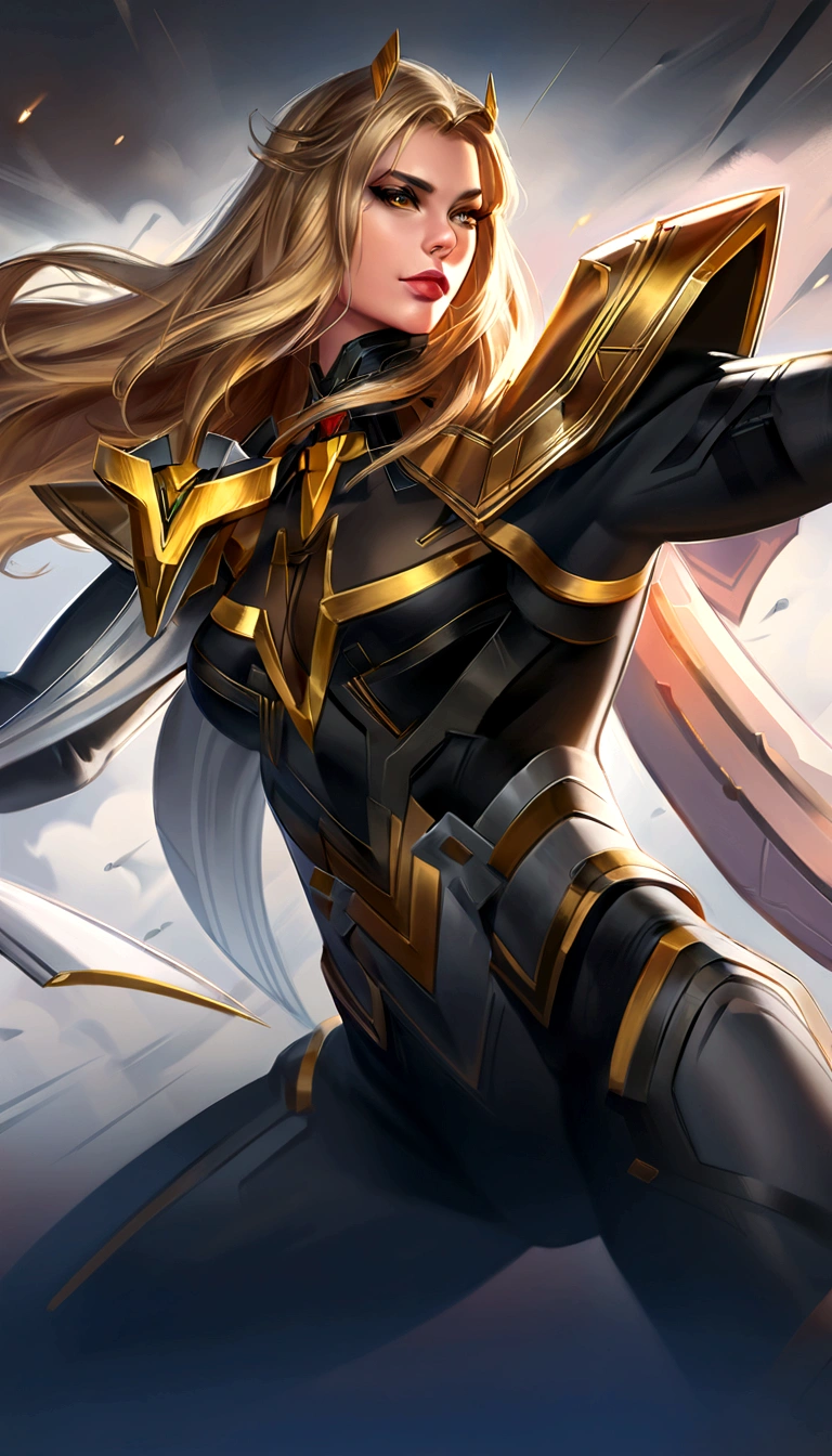 a close up of a woman with a sword in a sky, extremely detailed artgerm, artgerm. high detail, artgerm detailed, artgerm jsc, drawn in the style of artgerm, graphic artist artgerm, in style of artgerm, style artgerm, artgerm comic, artgerm style
