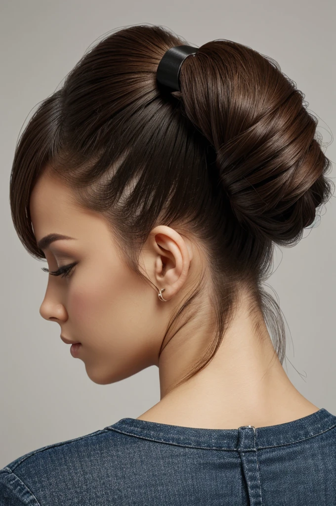 Folded ponytail clip claw hairstyle
