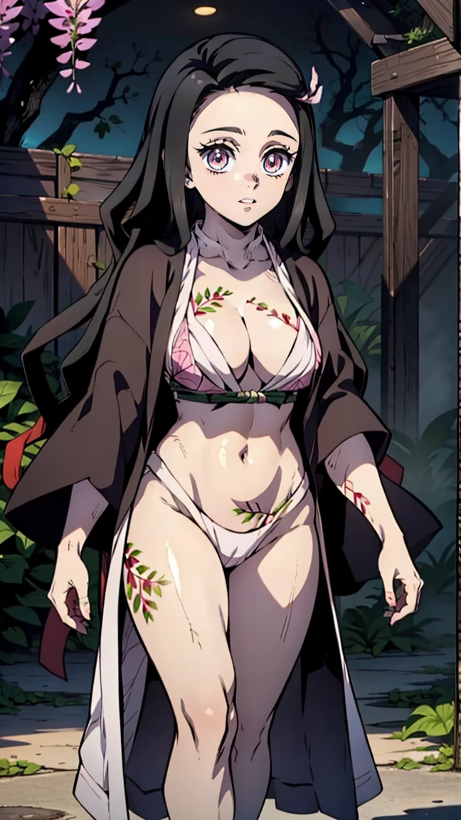 woman, adult girl, Real Photos、smile, girlка демон, crying, Focus on the eyes, stupidly, night, take a shower, grin, демоническая smile, angry, beautiful breasts, fighting stance, Ослепительная smile, very sweet, Kimano, girl, top quality изображения、character design of Nezuko from Demon Slayer, chedevr, (pink kimono), seductive face, kamado stupidly、Demon kamado stupidly、ancient japan, charm of kamado stupidly, leaf tattoos, tattoos pierce the whole body, sexual、open crotch、finely detail, chedevr, shining eyes, 1girl in, Dark-haired, , kamado stupidly, wisteria background, chedevr, top quality,